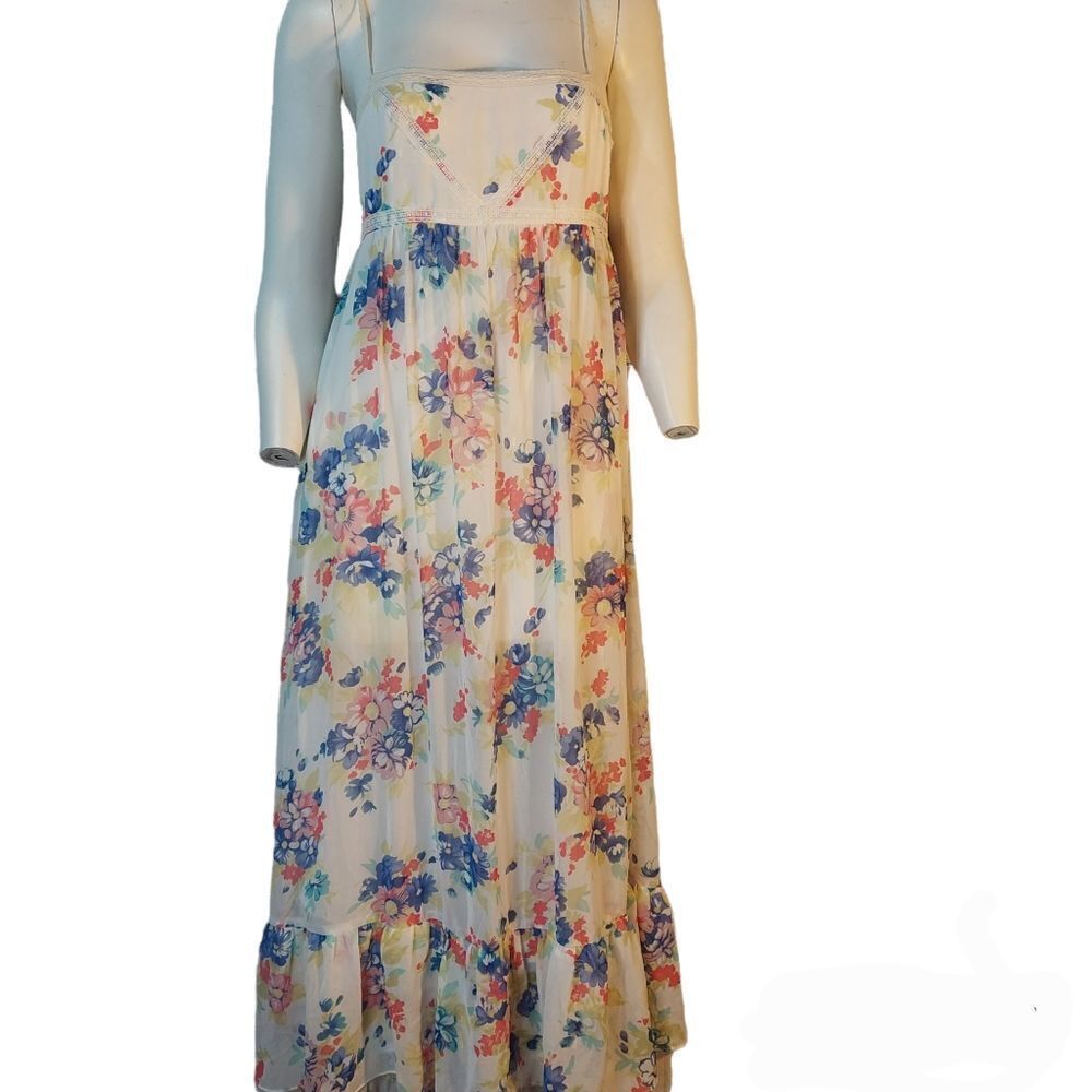 Woman's sz Small Sleeveless TRF Collection Floral Maxi Dress